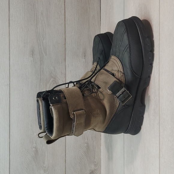 Polo by Ralph Lauren Mens Varick Leather High Top military boots shoes sz 10.5D - Picture 1 of 13